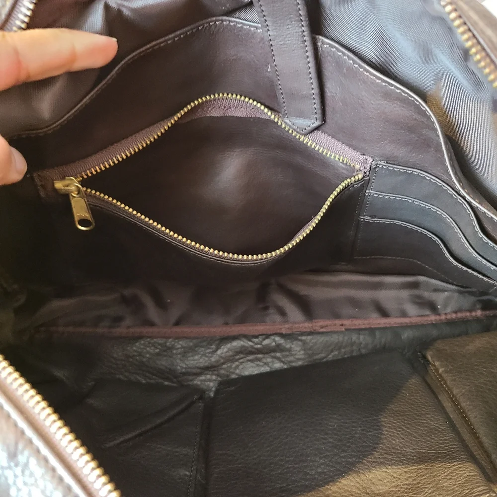 Mowen Leather Designs brown laptop bag
